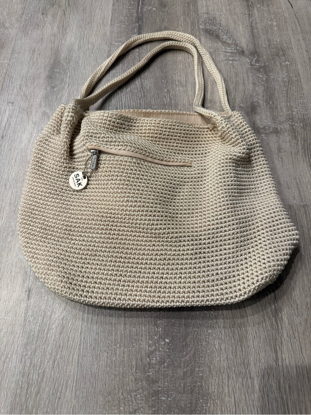 The Sak Cream Crochet Shoulder Bag